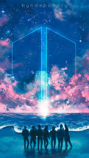 Bts Symbol, Blue Abstract HD phone wallpaper