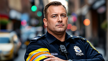 Police Officer in Action: Ultra, police officer, urban setting, law enforcement, uniform HD wallpaper