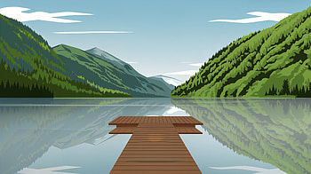Serene Mountain Lake - Ultra, lake, dock, mountain HD wallpaper