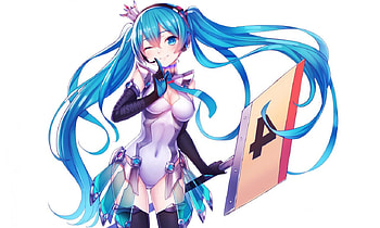 Append Miku, kawaii, anime, hatsune miku, append, vocaloid, long hair, board HD wallpaper