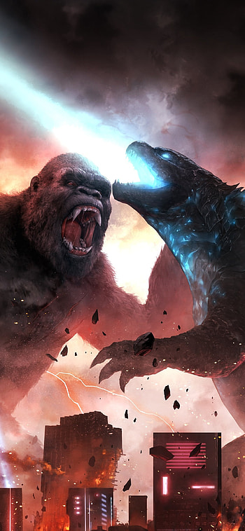 Movie Godzilla vs Kong, Cinematic battle, Monster clash HD phone wallpaper