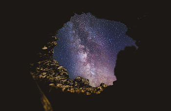 Night, Dark, Starry Sky, Cave HD wallpaper