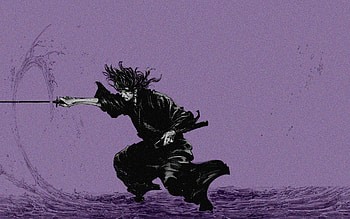 Miyamoto Musashi Vagabond Manga - Purple Theme, Miyamoto Musashi (Vagabond), manga, purple, Anime, Vagabond (Manga), purple anime HD wallpaper