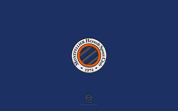 Montpellier HSC, blue background, French football team, Montpellier HSC emblem, Ligue 1, Montpellier, France, football, Montpellier HSC logo HD wallpaper