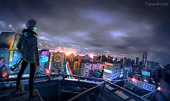 Cyberpunk Cityscape, cyberpunk, artist, artwork, digital-art, anime, deviantart HD wallpaper
