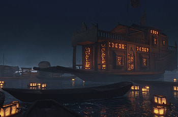 The Pirate Queen: Legend - Mystic Ship by Night, video game, The Pirate Queen: A Forgotten Legend HD wallpaper