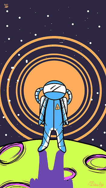 AZTRONUT blue, drawing, space, Sci Fi, astronaut HD phone wallpaper