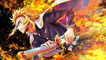 Kyojuro Rengoku With Sword Demon Slayer Kimetsu no Yaiba HD wallpaper