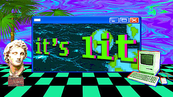 Vaporwave, lit, CG, typo HD wallpaper