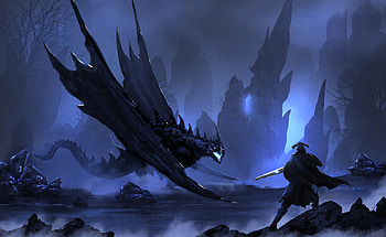 Warrior Vs Dragon , dragon, warrior, artist, artwork, digital-art HD wallpaper