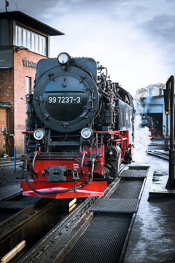 Steam locomotive 99 7237-3 at Wernigerode Railway Station, exuding vintage charm. HD phone wallpaper