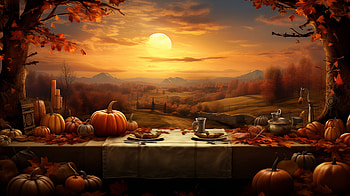 Enchanting Autumn Thanksgiving Feast, holiday, Thanksgiving HD wallpaper