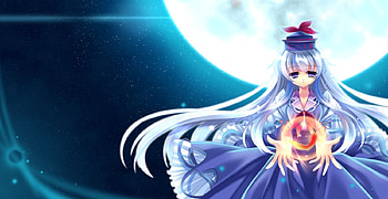 Kamishirasawa Keine, night, anime, moon, touhou, capura l HD wallpaper