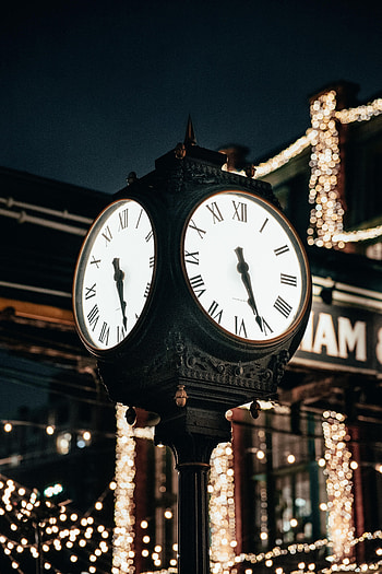 Clock, City, Miscellanea, Miscellaneous, Illumination, Backlight, Street, Clock Face, Dial HD phone wallpaper