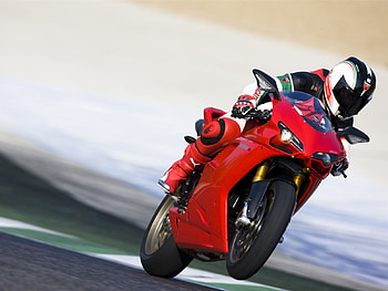 Red Ducati, style, driver, speed, race, fast, bike, , road, ducati HD wallpaper