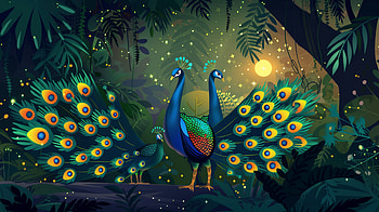 Majestic Peacocks - Exotic Birds Theme, peacock, bird HD wallpaper