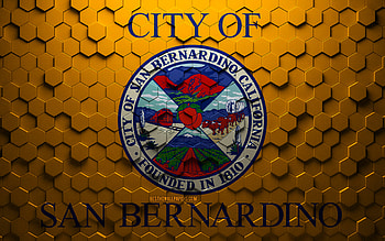Flag of San Bernardino, California, honeycomb art, San Bernardino hexagons flag, San Bernardino, 3d hexagons art, San Bernardino flag HD wallpaper