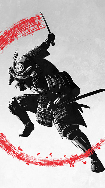 Blood Samurai, sword, art, supervillain, white, black, silhouette HD phone wallpaper