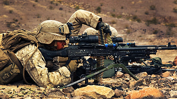 :: M240, tripod, United States Marine Corps HD wallpaper