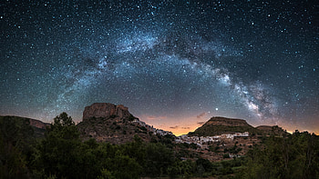 Night view of the Milky Way, Chulilla, Spain, Sci Fi, Milky Way HD wallpaper
