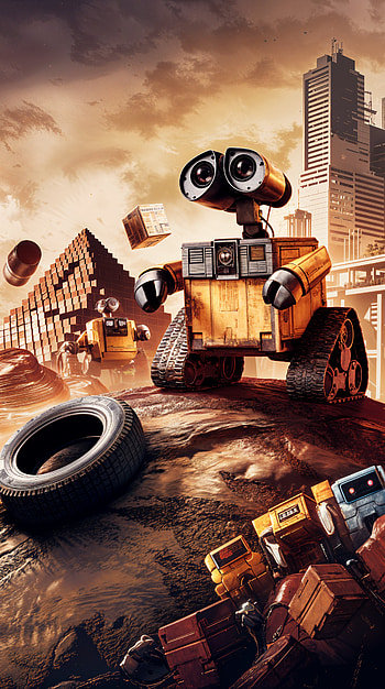 Wall·E : A Robot's Journey Through a Futuristic World, animation, futuristic HD phone wallpaper