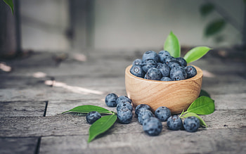 Wooden plate of blueberries, Wholesome and fresh, Berry bounty, Nature's goodness HD wallpaper