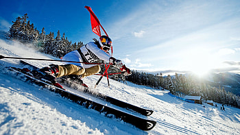 Ski racing , Fast-paced competitions, Speed and skill, Adrenaline-fueled sport HD wallpaper