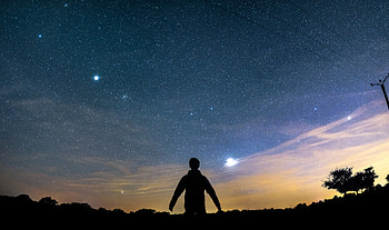Night, Dark, Silhouette, Starry Sky, Loneliness HD wallpaper