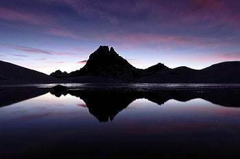 Nature, Mountain, Vertex, Top, Reflection, Silhouette HD wallpaper