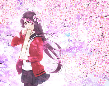 Nanako Yukishiro, Anime, Senryuu Girl, Long Hair, Purple Hair, School Uniform HD wallpaper