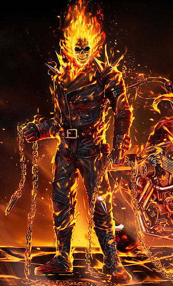 Ghost Rider, Menacing presence, Dark aesthetics HD phone wallpaper