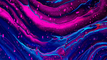 Liquid flow, abstract, art pink-blue HD wallpaper