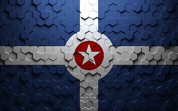 Flag of Indianapolis, honeycomb art, Indianapolis hexagons flag, Indianapolis, 3d hexagons art, Indianapolis flag HD wallpaper