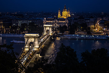 Cities, Rivers, Architecture, Building, Night City, Bridge HD wallpaper