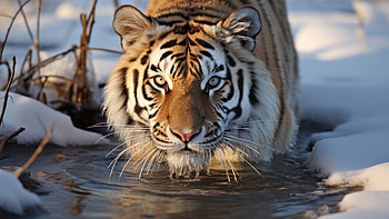 Majestic Tiger in Snow, Animal, tiger HD wallpaper
