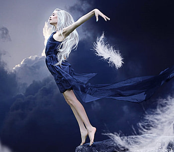Will I fly or will I die ?, blue, girl, fly, rocks HD wallpaper