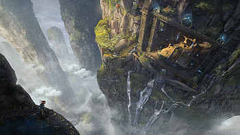 Temple, Fantasy HD wallpaper