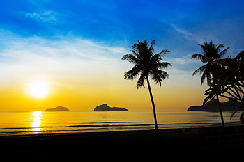 Tropical Sunset, Tropical, Nature, Sunset, beach HD wallpaper