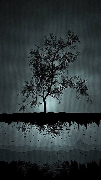 Full Black Colour, Nature, Painting HD phone wallpaper