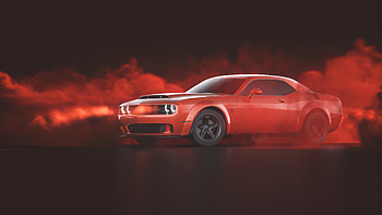 Red Dodge Challenger Demon SRT, dodge-challenger, 2020-cars, cars, artstation HD wallpaper