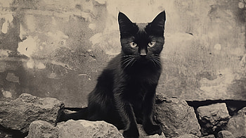 Majestic Black Cat, Black Cat, Animal, cat HD wallpaper