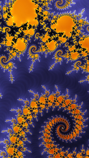 Vertical Fractal Background for Smart, blue, orange (Color), pattern, psychedelic, trippy, Abstract, fractal, abstract blue HD phone wallpaper