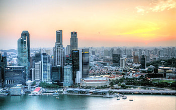 Cities, Sunset, Skyscrapers, r, Singapore HD wallpaper