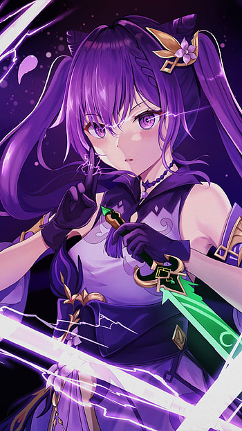 Keqing — Violet Thunder (Genshin Impact), Keqing (Genshin Impact), video game, Genshin Impact HD phone wallpaper