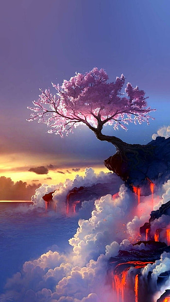 Solitary tree, Mysterious aura, Captivating silence, Enigmatic presence HD phone wallpaper