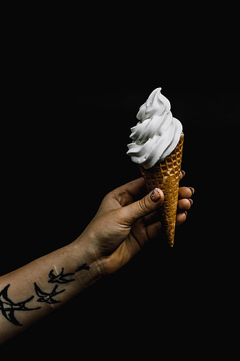 Food, Desert, Ice Cream, Hand, Tattoo, Wafer, Waffle HD phone wallpaper