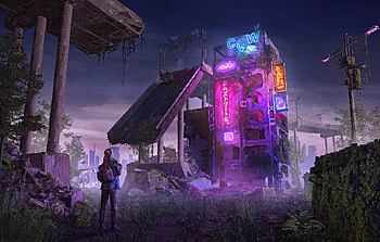 Old Bar , scifi, apocalypse, artist, artwork, digital-art, artstation HD wallpaper