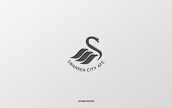 Swansea City AFC, white background, English football team, Swansea City AFC emblem, EFL Championship, Swansea, England, football, Swansea City AFC logo HD wallpaper