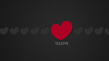 One my love, black, love, wall, romantic, heart, grafic HD wallpaper