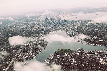Aerial view, Seattle HD wallpaper